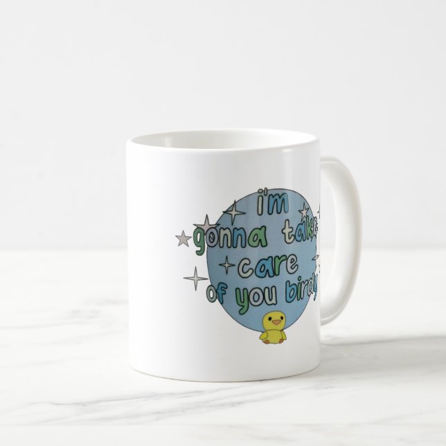 Blue It's okay birdy Mona Nanalan mug (Front Right)