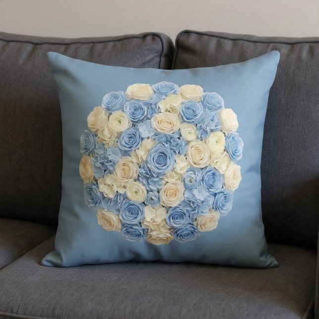 Blue & Ivory Floral Cushion (Creator Uploaded)