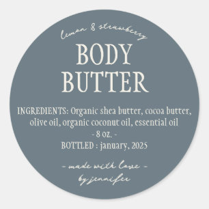 Blue Ivory Homemade Body Butter Ingredients Classic Round Sticker
