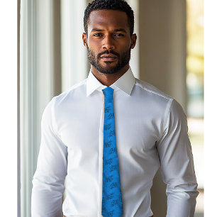 Blue Jacquard Satin Elegant  Tie