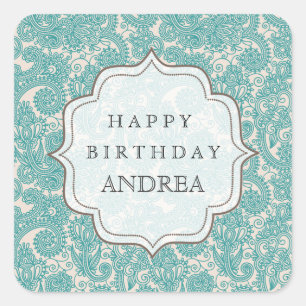 Blue Jade Birthday Dessert Table Tag Label