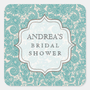 Blue Jade Bridal Shower Dessert Table Tag Label