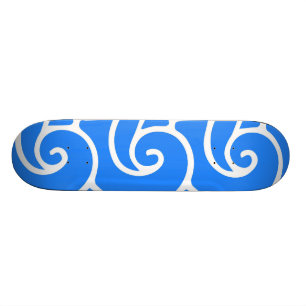 Blue Japanese style waves Skateboard