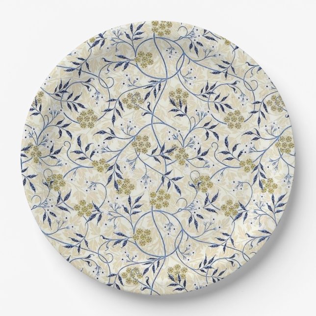 Blue Jasmine Paper Plates (Front)