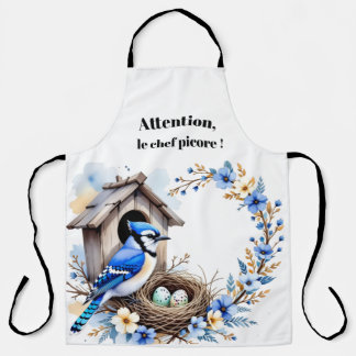 Blue Jay and Spring Nesting Box – Floral Wreath Apron