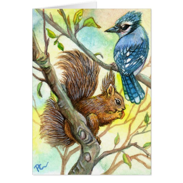 Blue Jay And Squirrel (Front)