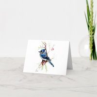 Blue Jay Beautiful Watercolor Note Card