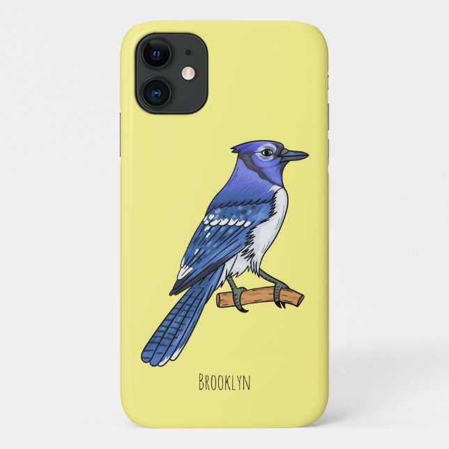 Blue jay bird cartoon illustration  Case-Mate iPhone case (Back)