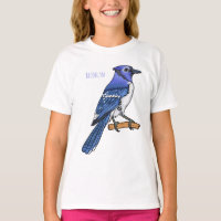 Blue jay bird cartoon illustration 