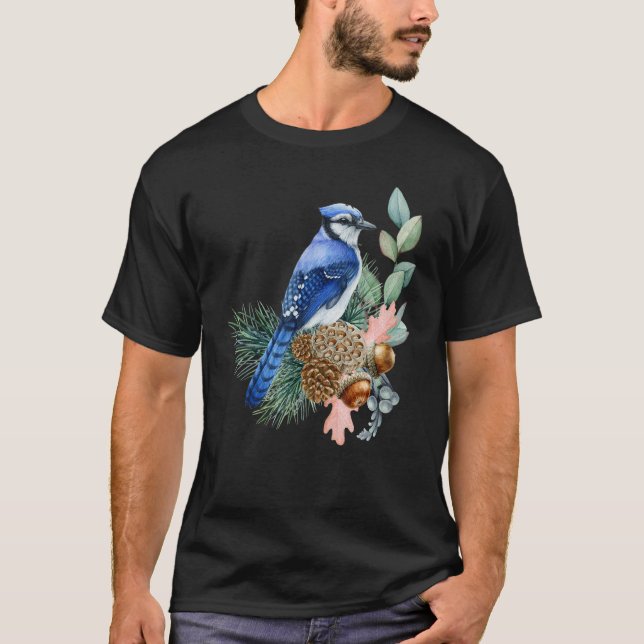 Blue Jay Bird   Cute Birds Animal   Graphic T-Shirt (Front)