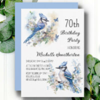 Blue Jay Bird Flowers Springtime 70th Birthday