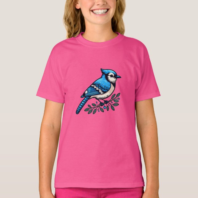 Blue Jay bird Kids Basic T-Shirt (Front)