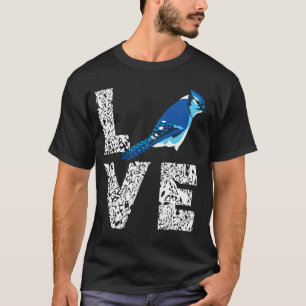 Blue Jay Bird Love Leopard Steller's Jay Artistic T-Shirt