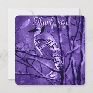 Blue Jay Bird on Tree Branch Thank-you Card
