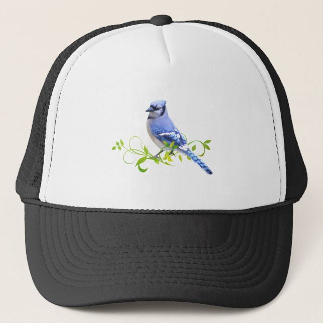 Blue Jay Bird Trucker Hat (Front)
