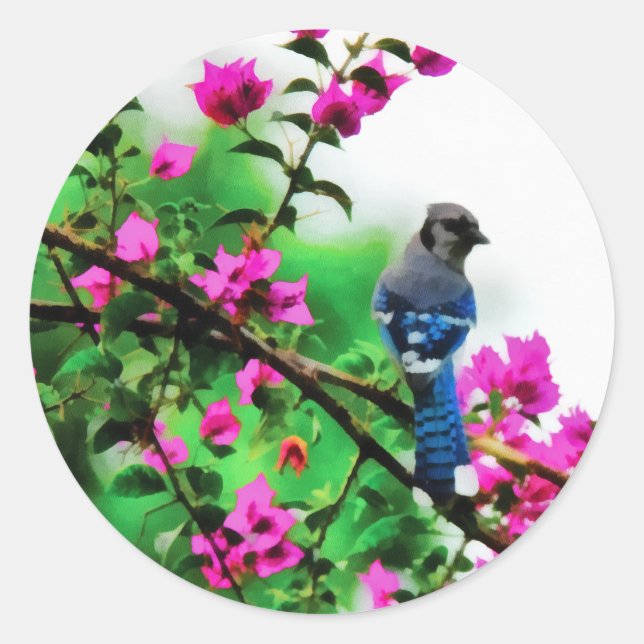 Blue Jay Classic Round Sticker (Front)