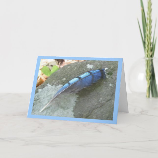 Blue Jay Feather Note Card (Front)