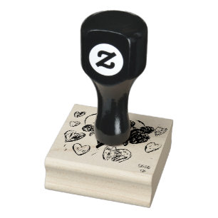 Blue jay flowers rubber stamp