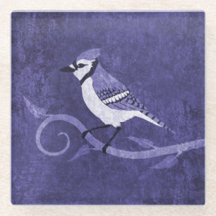 Blue Jay Glass Coaster