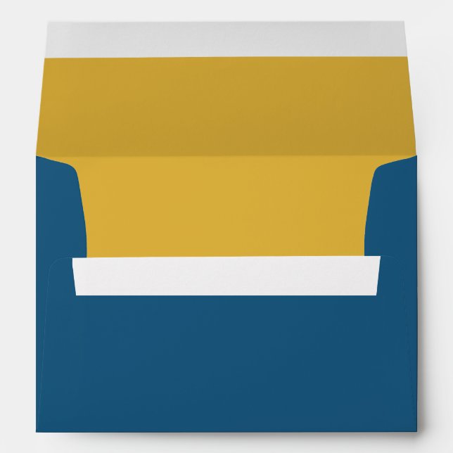 Blue Jay Gold Insert Wedding Envelope (Back (Bottom))