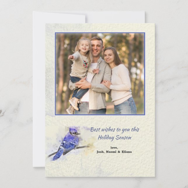Blue Jay Holiday Photo Card (Front)