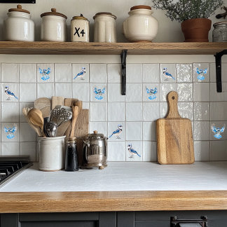 Blue Jay in flight Tile