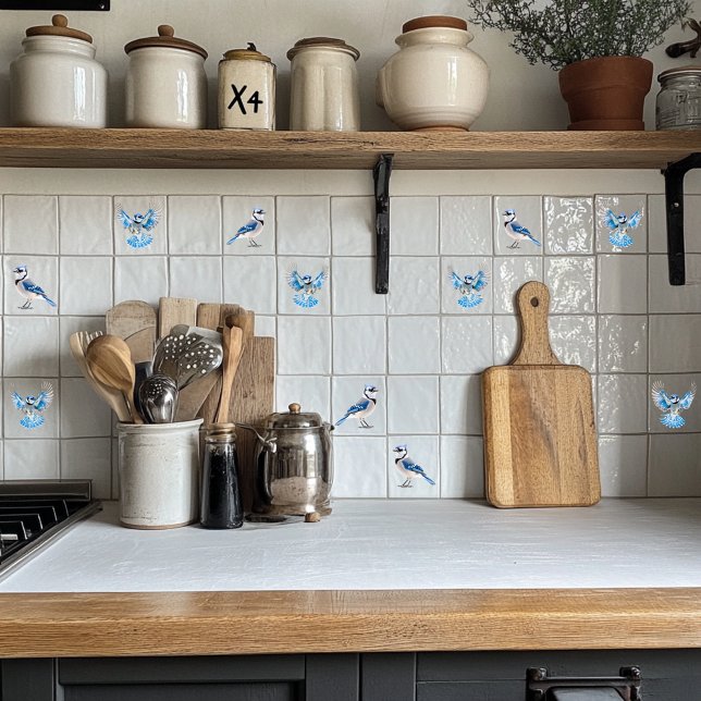 Blue Jay in flight  Tile (Creator Uploaded)