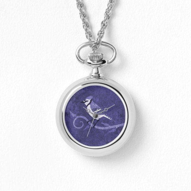 Blue Jay Necklace Watch (Front)