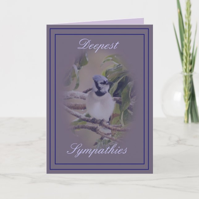 Blue Jay on  lavendar- customise any occasion Card (Front)