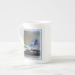 Blue Jay Painting - Original Bird Art Bone China Mug