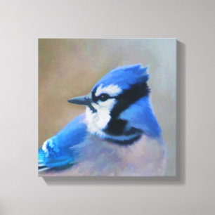 Blue Jay Painting - Original Bird Art Canvas Print