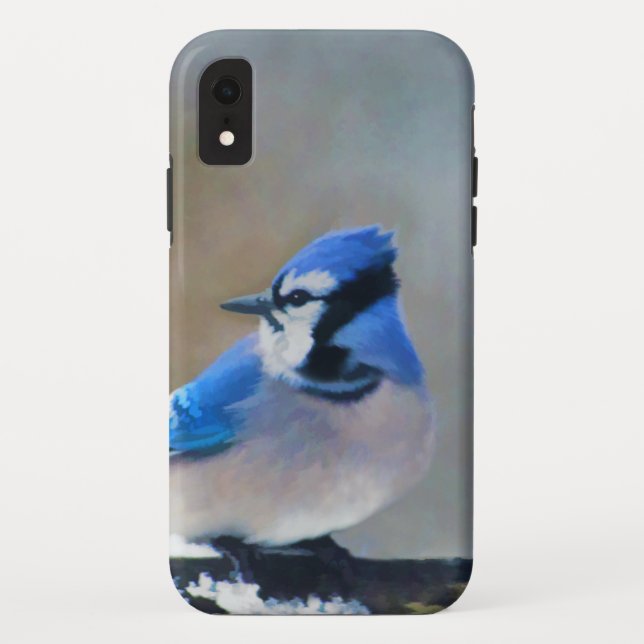 Blue Jay Painting - Original Bird Art Case-Mate iPhone Case (Back)