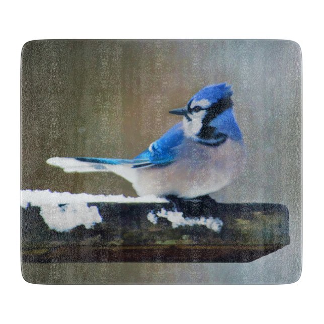 Blue Jay Painting - Original Bird Art Cutting Board (Front)