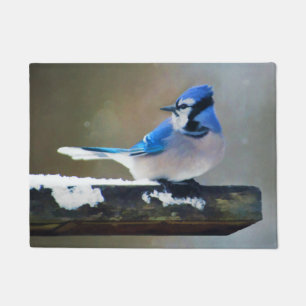 Blue Jay Painting - Original Bird Art Doormat