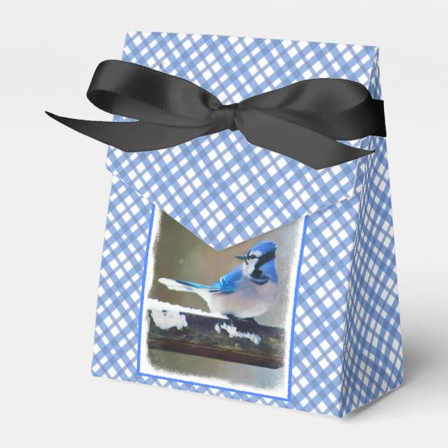 Blue Jay Painting - Original Bird Art Favour Box (Front Side)