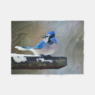Blue Jay Painting - Original Bird Art Fleece Blanket