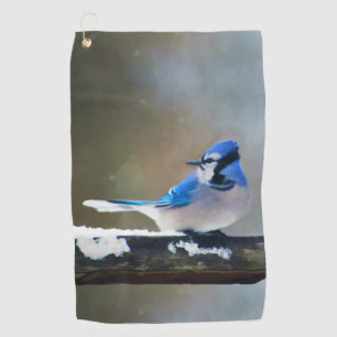 Blue Jay Painting - Original Bird Art Golf Towel