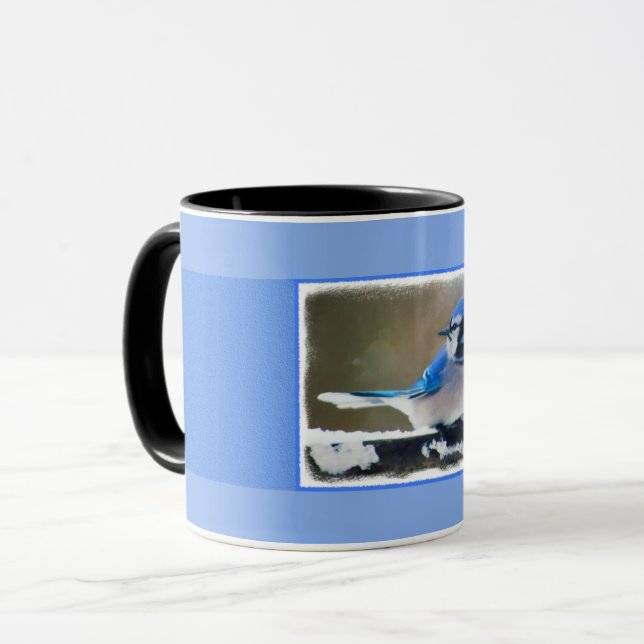 Blue Jay Painting - Original Bird Art Mug (Front Left)