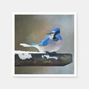Blue Jay Painting - Original Bird Art Napkin