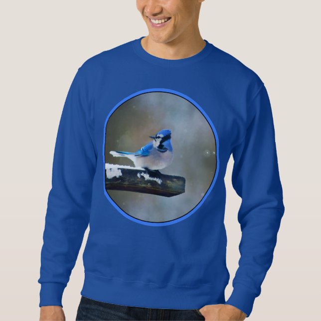 Blue Jay Painting - Original Bird Art Sweatshirt (Front)