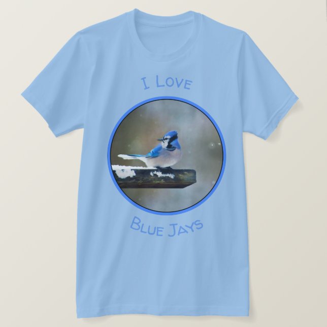 Blue Jay Painting - Original Bird Art T-Shirt (Design Front)