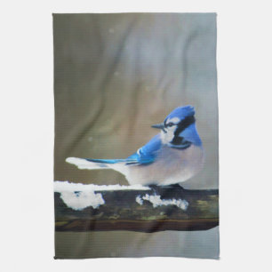 Blue Jay Painting - Original Bird Art Tea Towel