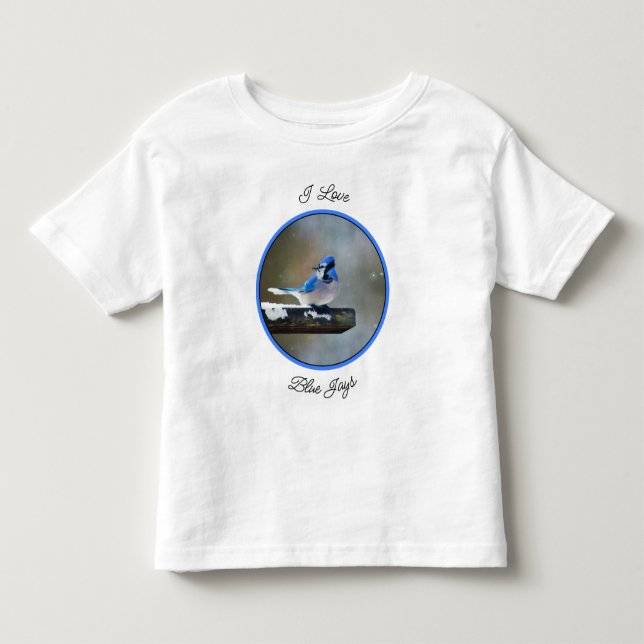 Blue Jay Painting - Original Bird Art Toddler T-Shirt (Front)