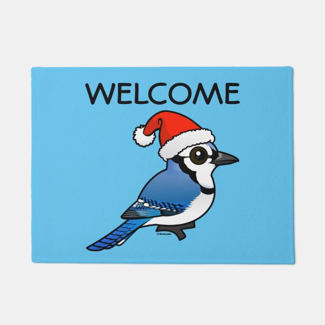 Blue Jay Santa Doormat (Front)
