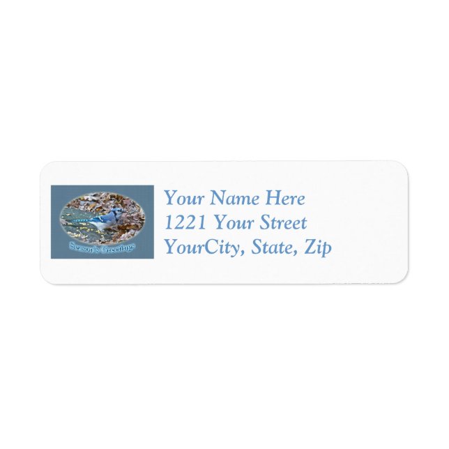 Blue Jay Season's Greetings Series Address Label (Front)