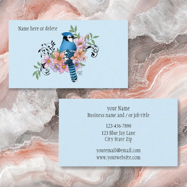 Blue Jay Spring Flowers Business Card (Creator Uploaded)