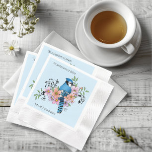 Blue Jay Spring Flowers Napkin