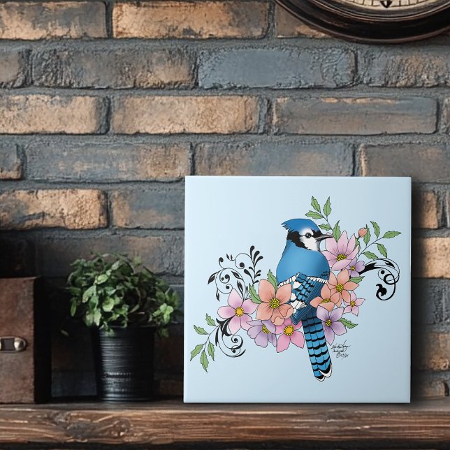 Blue Jay Spring Flowers Tile (Creator Uploaded)