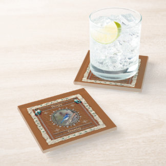 Blue Jay Tenacity Energy Glass Coaster