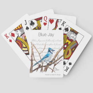 Blue Jay Word Art Bird Playing Cards